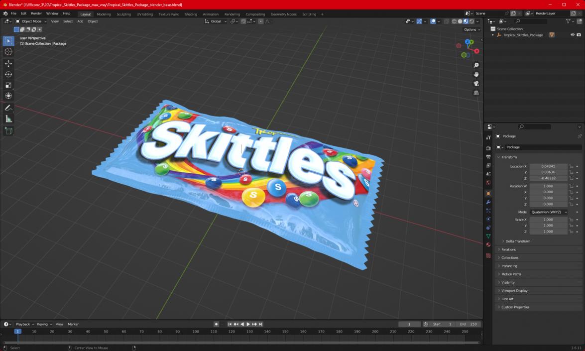 3D model Tropical Skittles Package