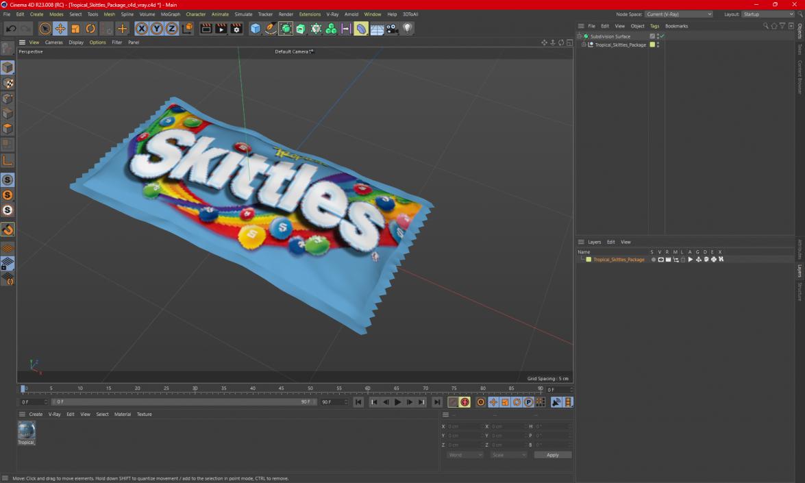 3D model Tropical Skittles Package