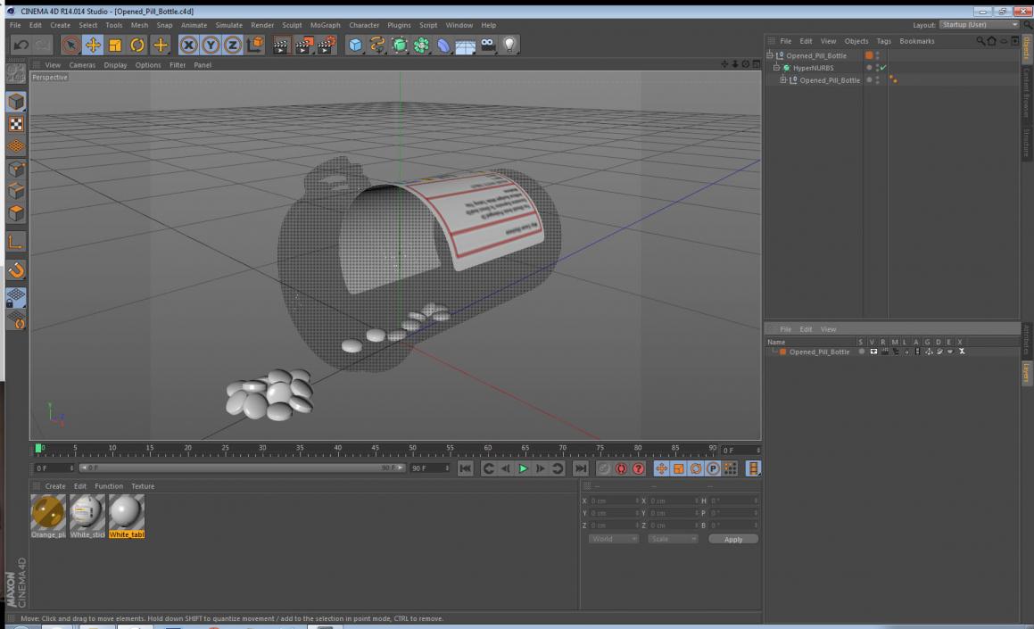 3D Opened Pill Bottle model