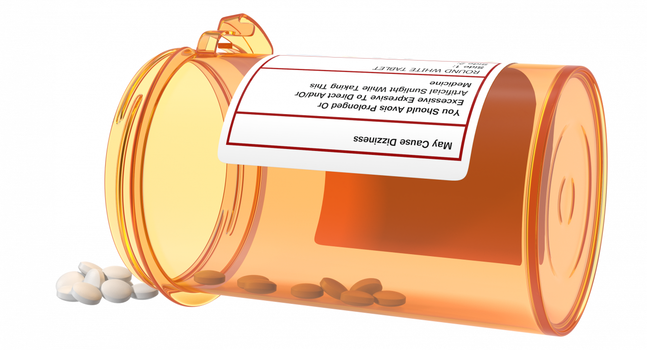 3D Opened Pill Bottle model