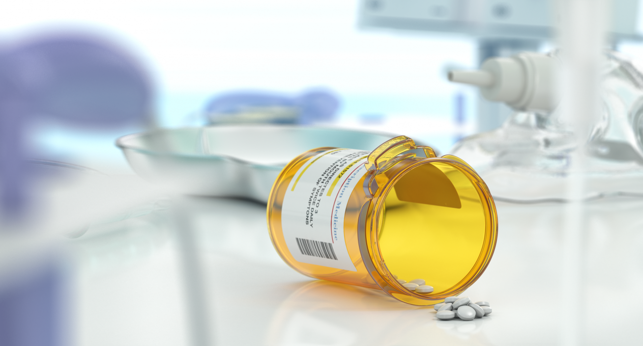 3D Opened Pill Bottle model