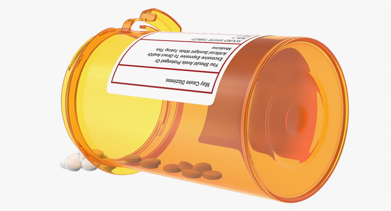 3D Opened Pill Bottle model