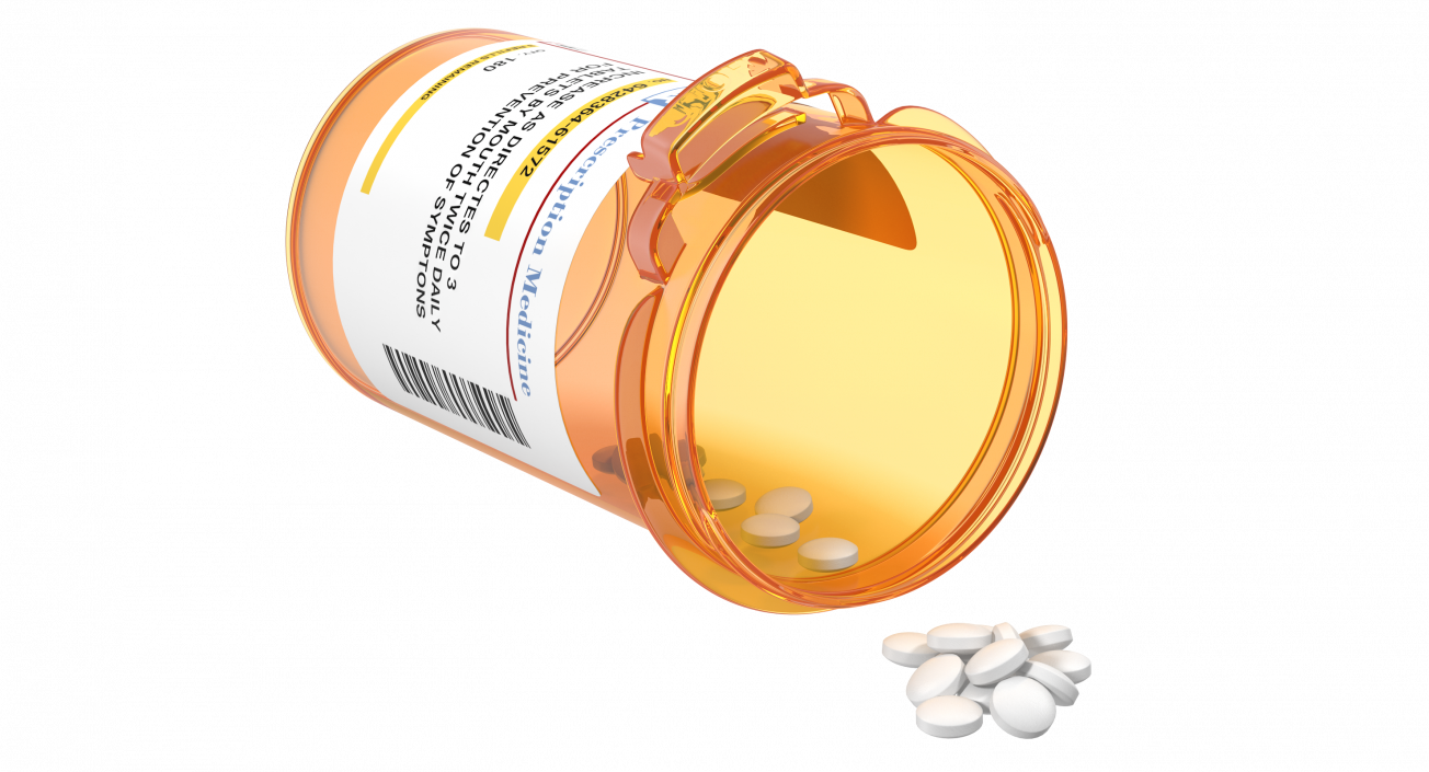 3D Opened Pill Bottle model