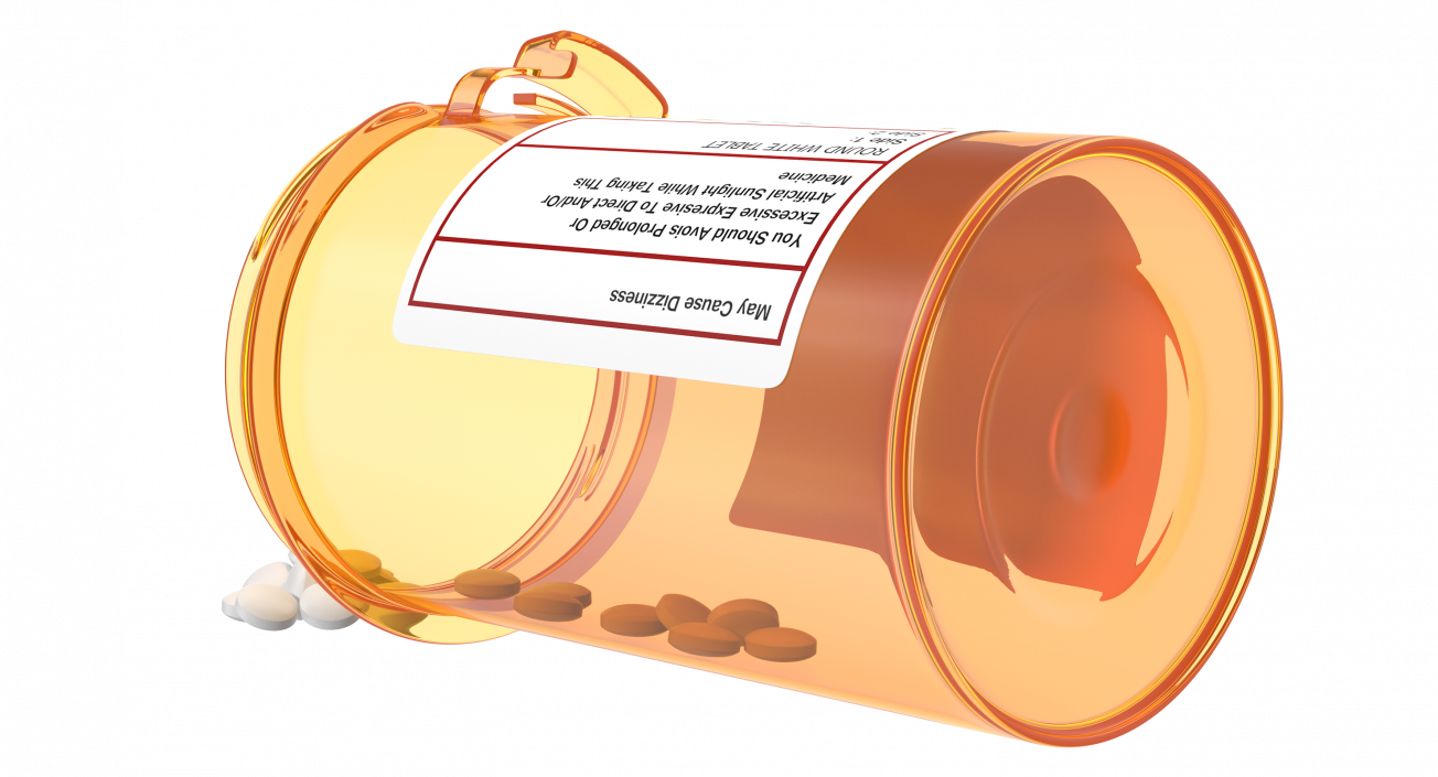 3D Opened Pill Bottle model