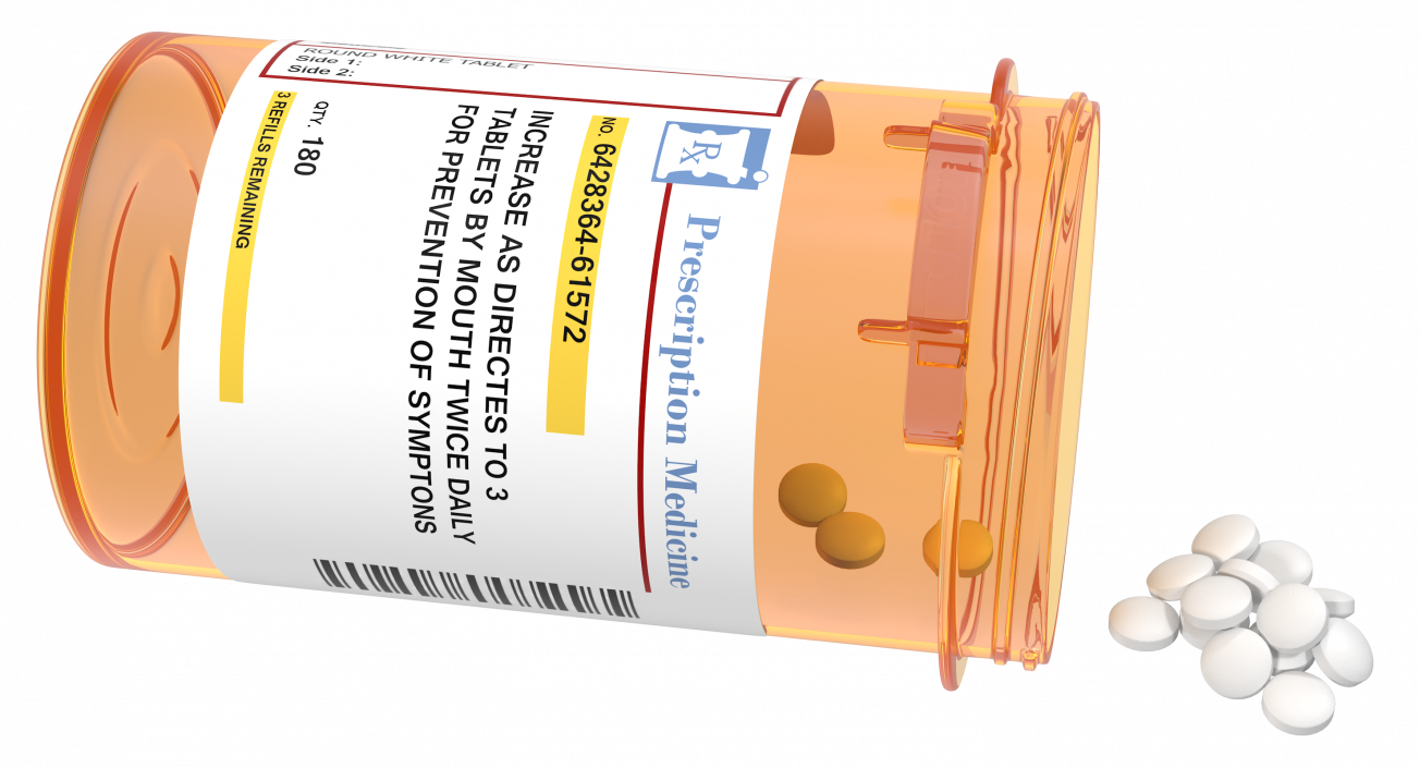 3D Opened Pill Bottle model