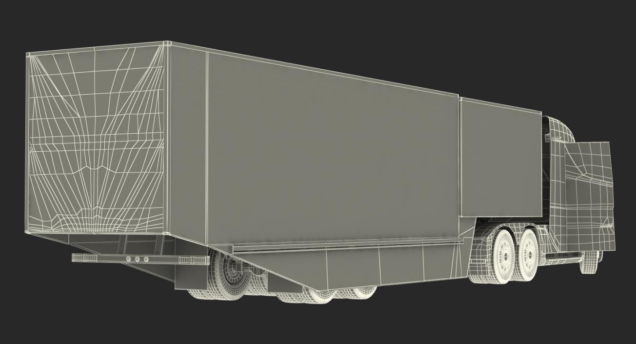 3D Electric Semi Truck Tesla with Trailer model