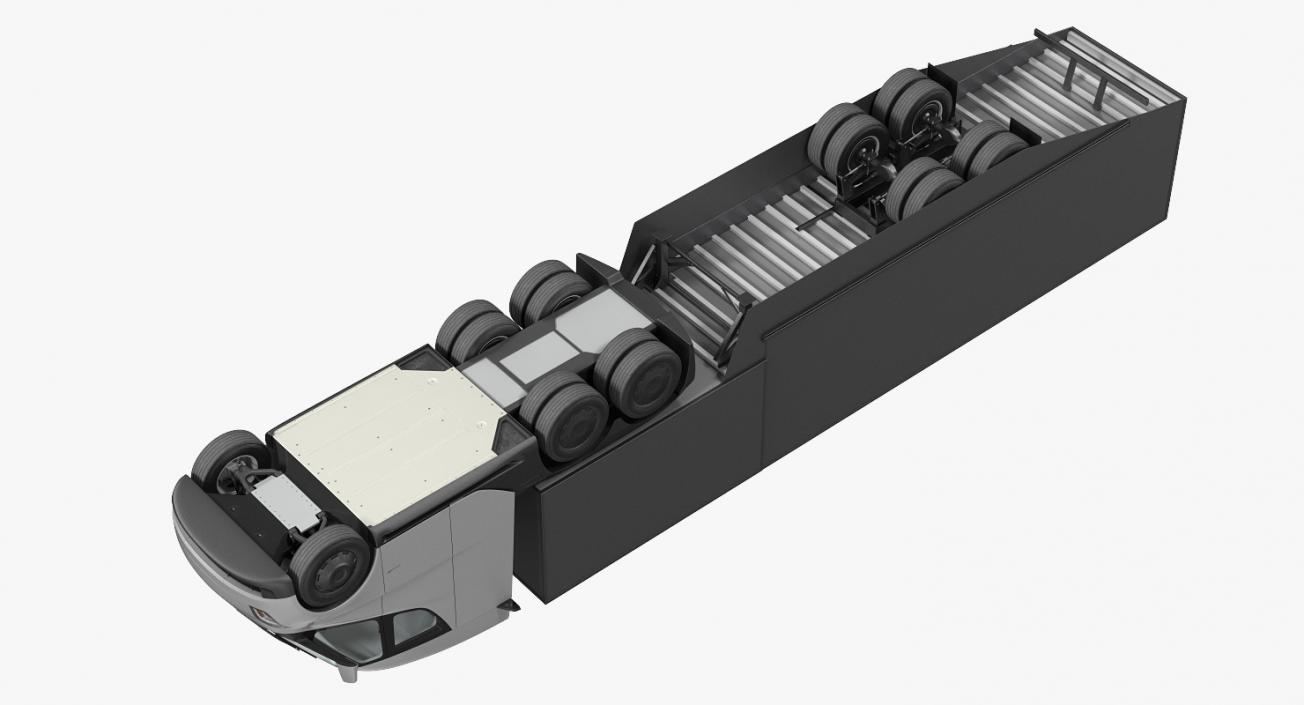 3D Electric Semi Truck Tesla with Trailer model