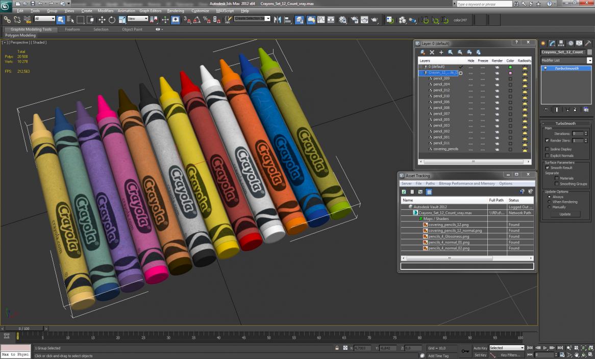 3D model Crayons Set 12 Count