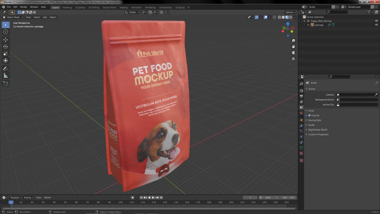 Puppy Meal Mockup 3D