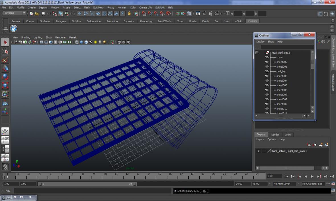 3D Blank White Writing Pad model