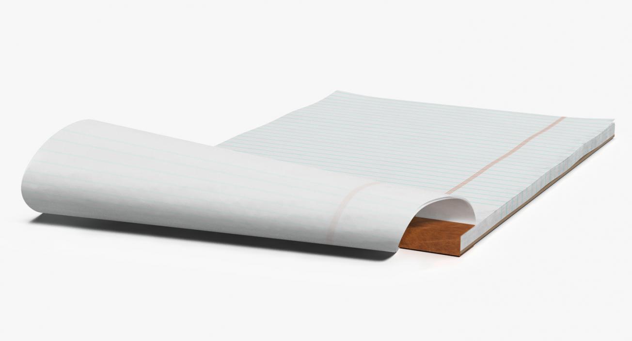 3D Blank White Writing Pad model