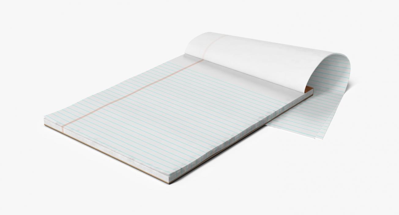 3D Blank White Writing Pad model