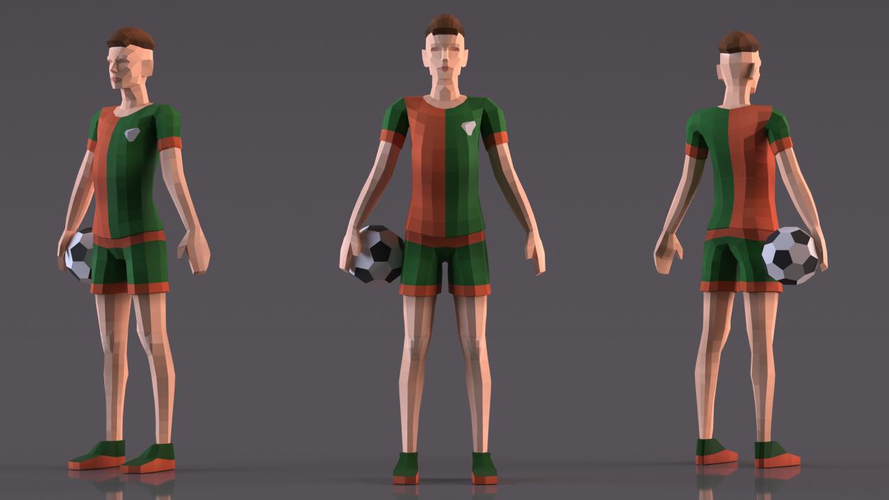 Low Poly Football Player 3D model