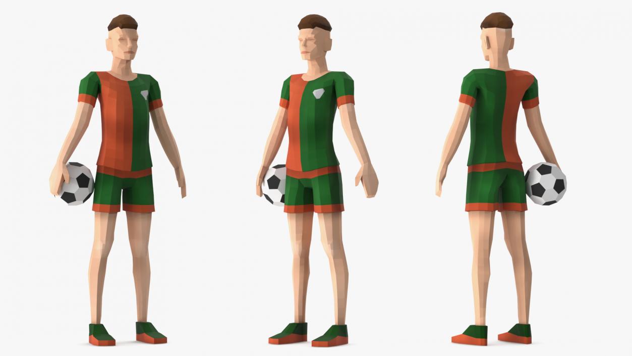 Low Poly Football Player 3D model