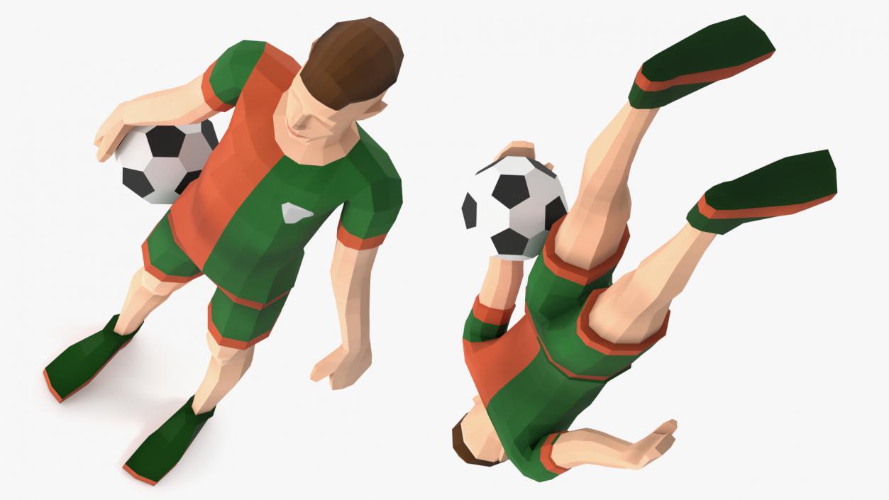 Low Poly Football Player 3D model