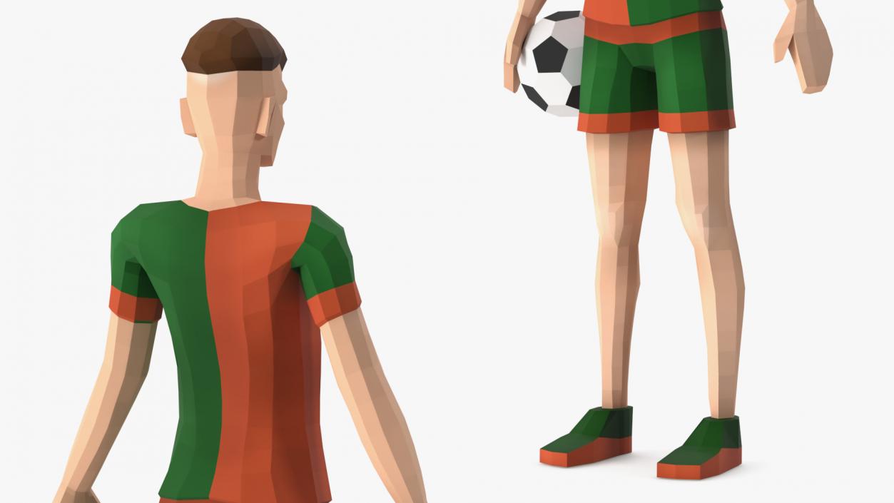 Low Poly Football Player 3D model