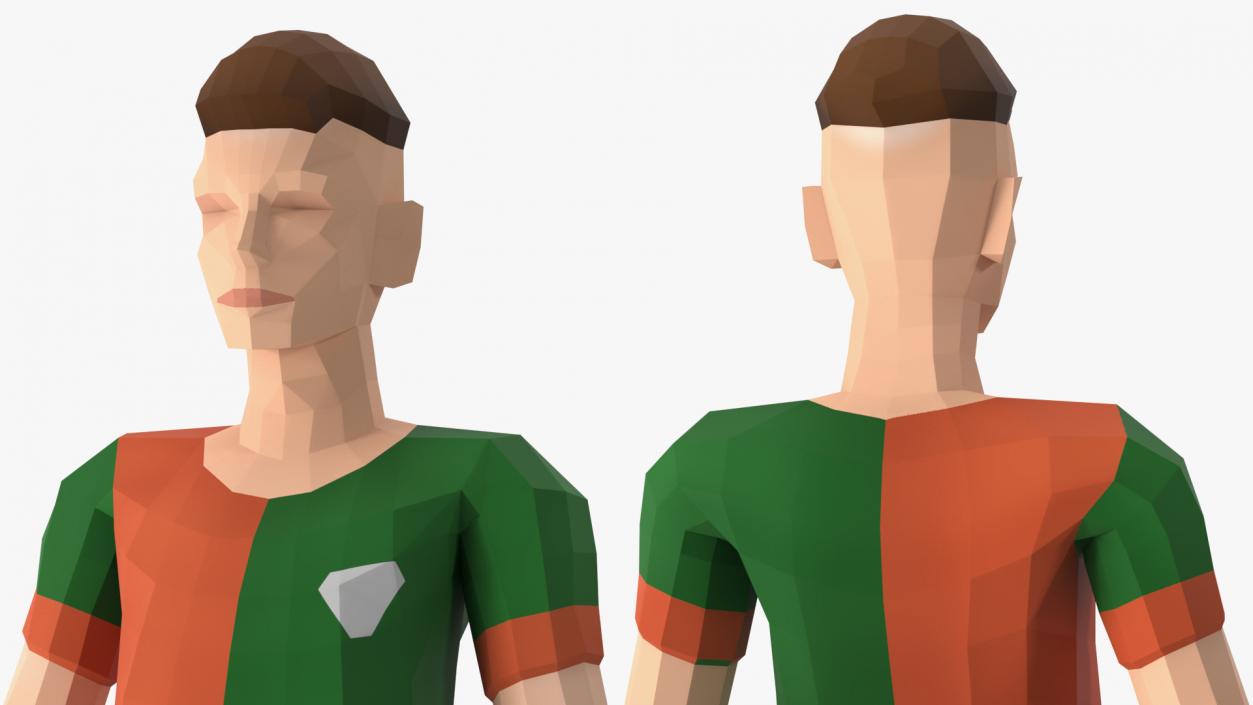 Low Poly Football Player 3D model