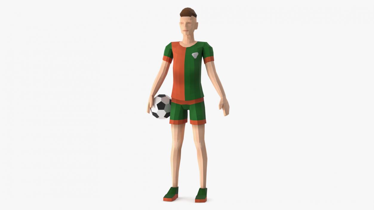 Low Poly Football Player 3D model