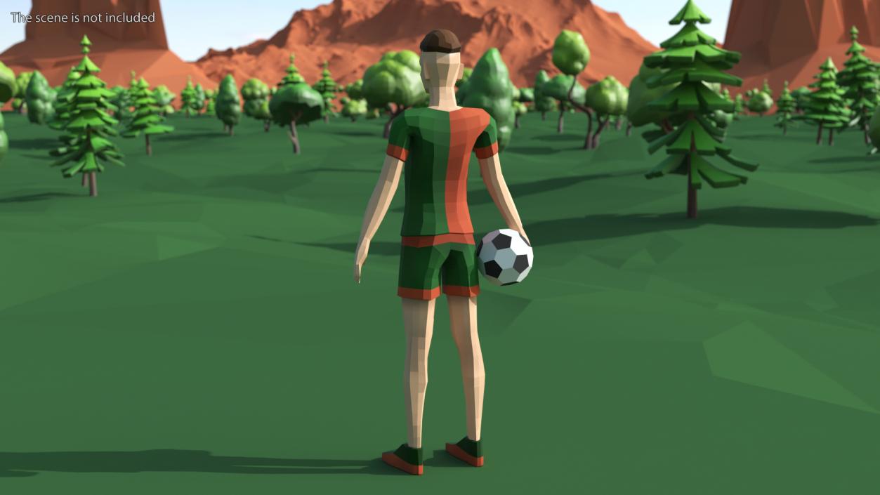 Low Poly Football Player 3D model