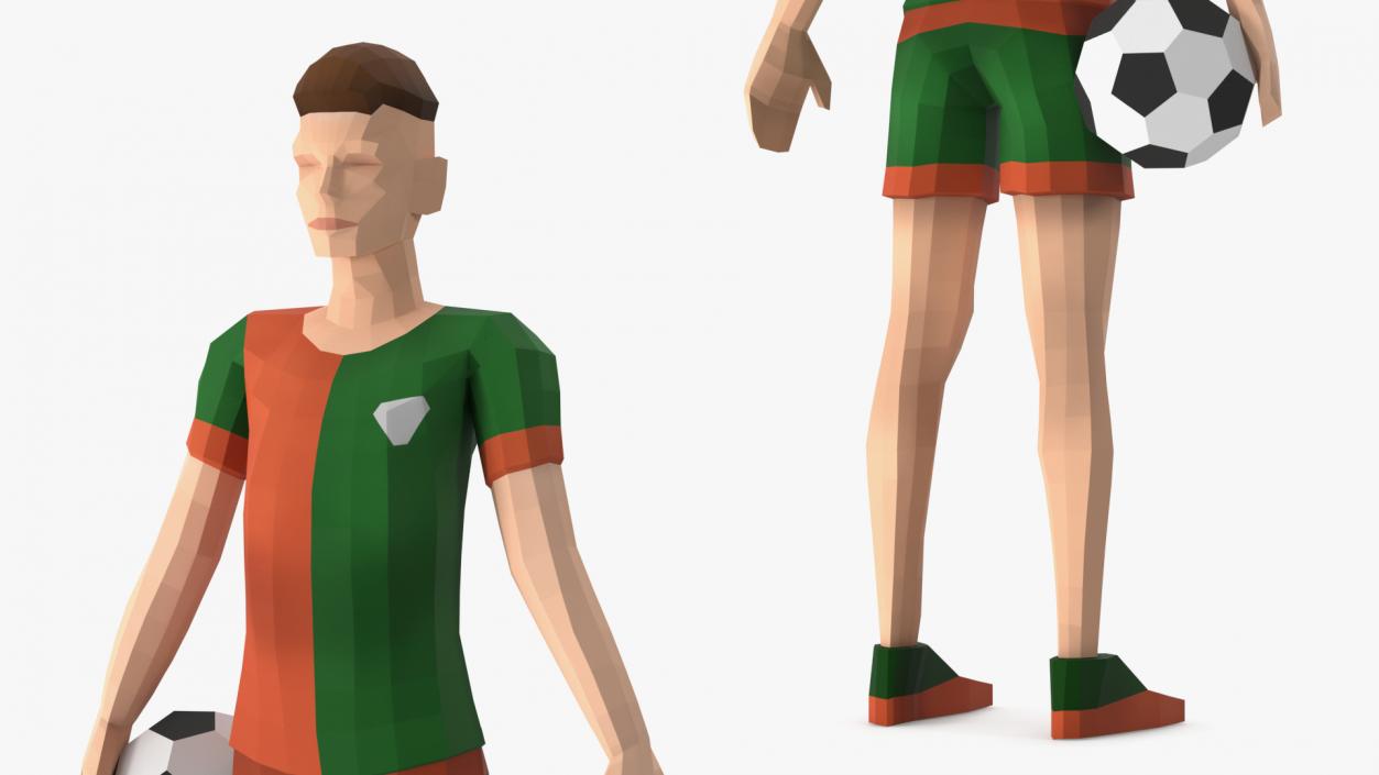 Low Poly Football Player 3D model