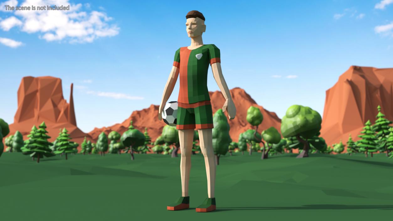 Low Poly Football Player 3D model