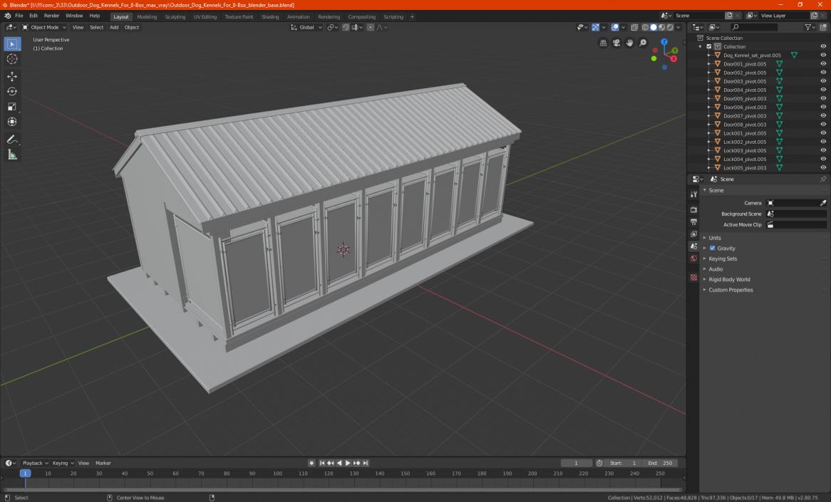 Outdoor Dog Kennels For 8-Box 3D model