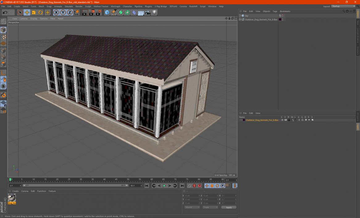 Outdoor Dog Kennels For 8-Box 3D model