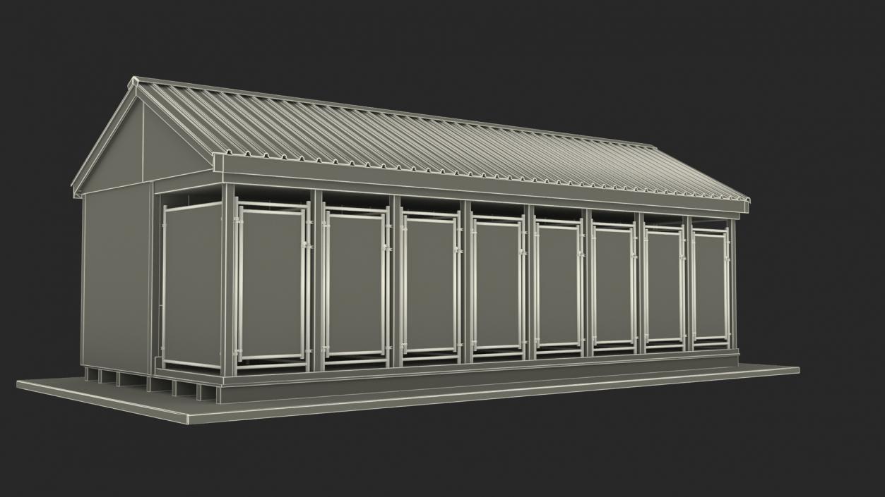 Outdoor Dog Kennels For 8-Box 3D model