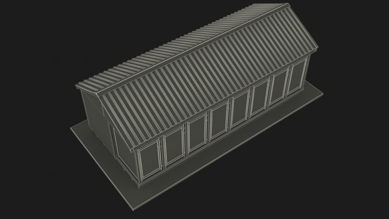 Outdoor Dog Kennels For 8-Box 3D model