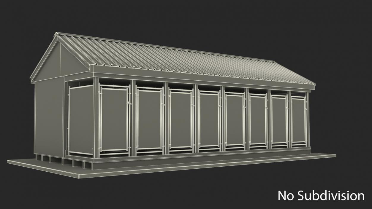 Outdoor Dog Kennels For 8-Box 3D model