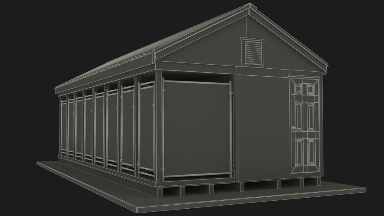 Outdoor Dog Kennels For 8-Box 3D model