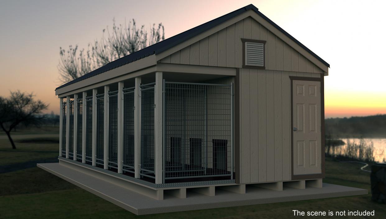 Outdoor Dog Kennels For 8-Box 3D model