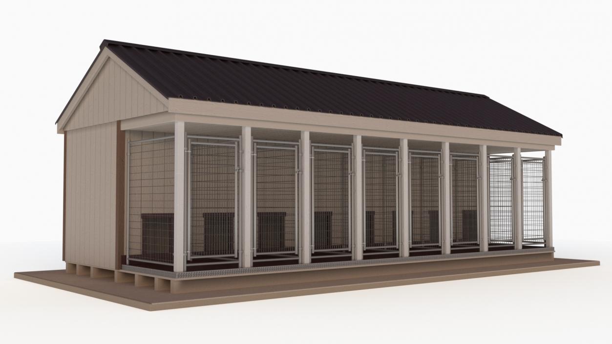 Outdoor Dog Kennels For 8-Box 3D model