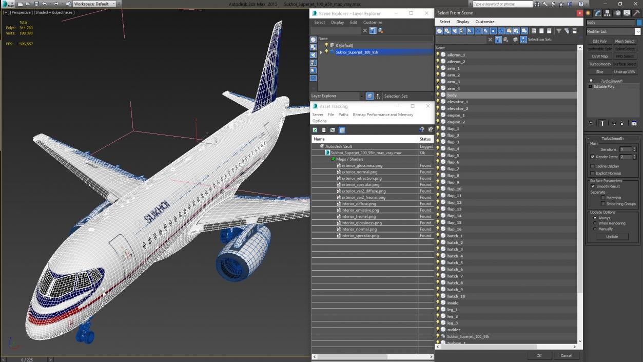 Sukhoi Superjet 100 95lr 3D model