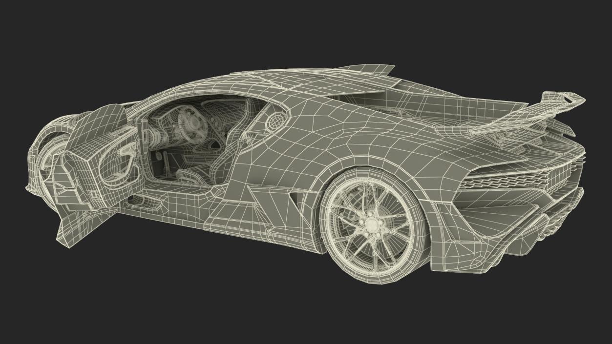 Luxury Car White Rigged for Maya 3D