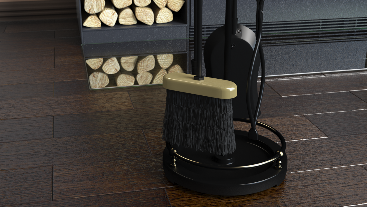 Fireplace Tool Set Fur 3D