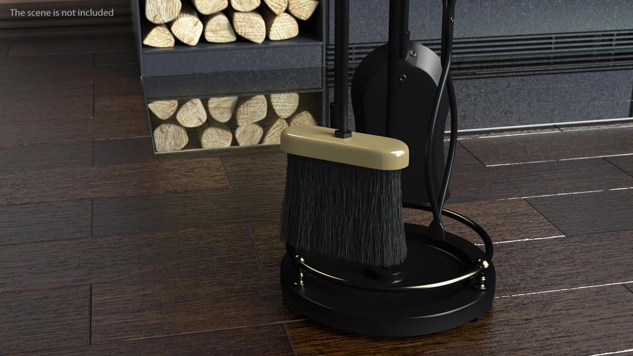 Fireplace Tool Set Fur 3D