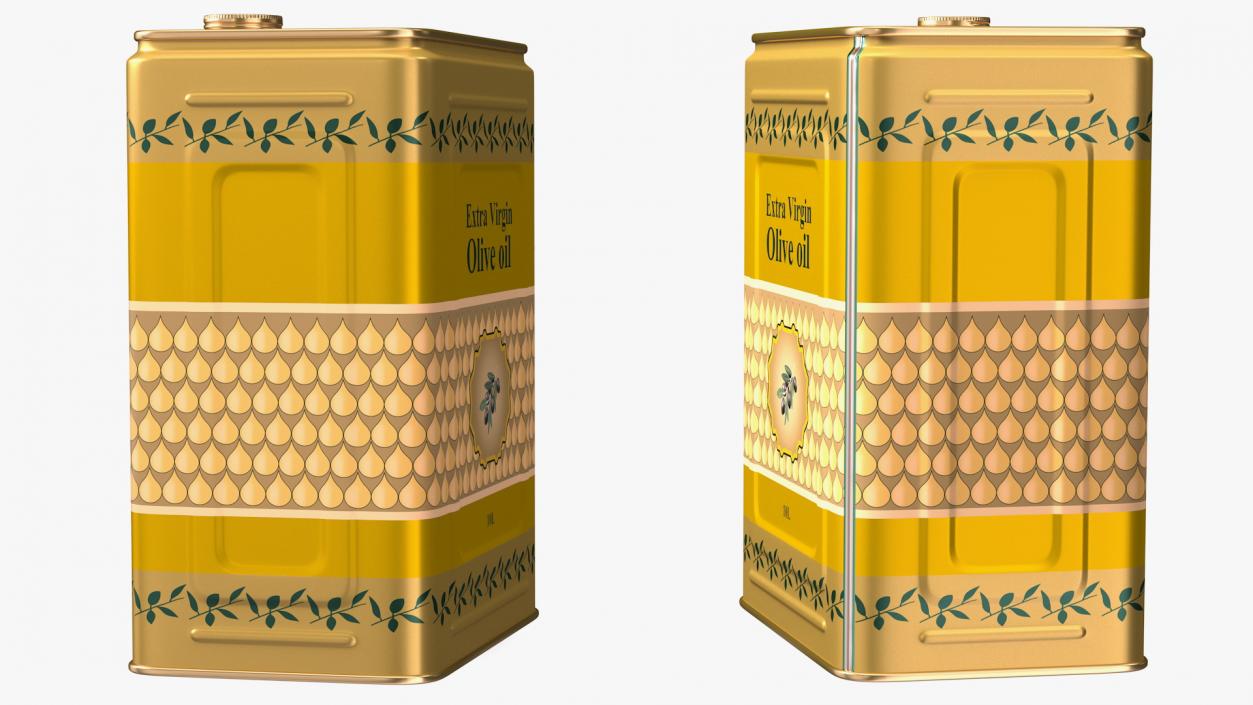 3D Olive Oil Tin Can 10L