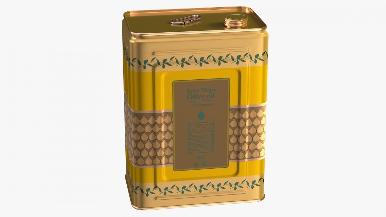 3D Olive Oil Tin Can 10L