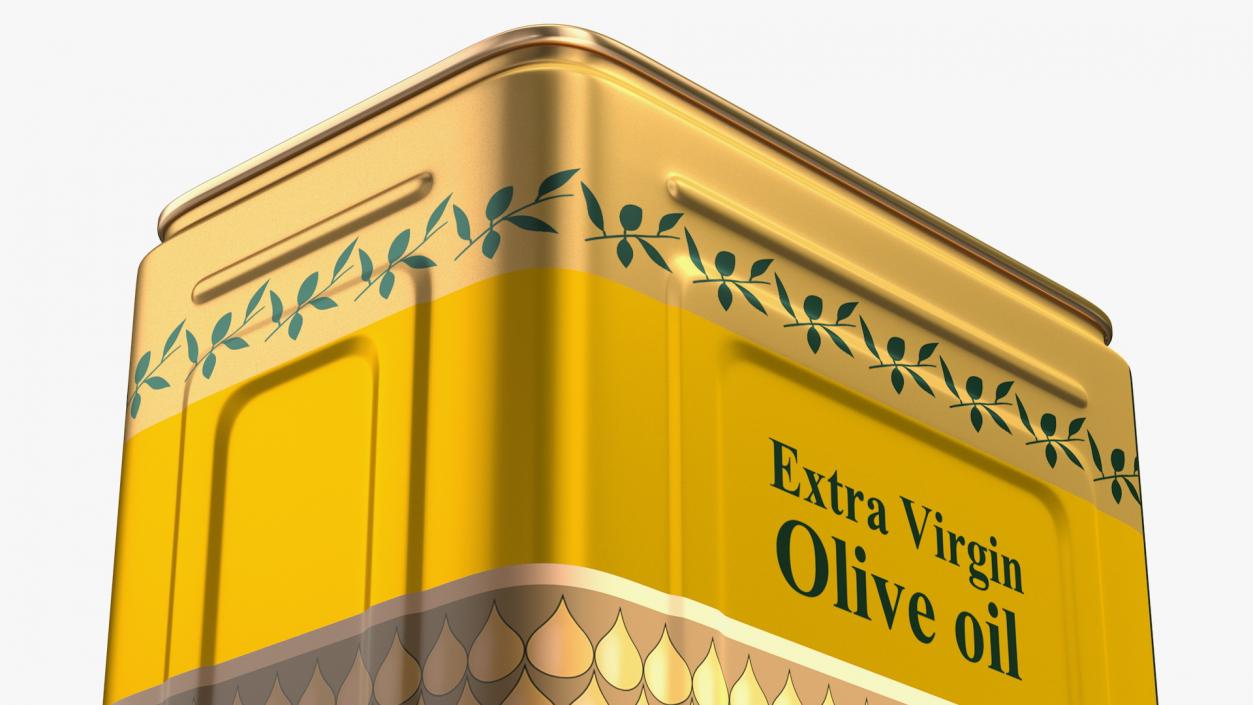 3D Olive Oil Tin Can 10L