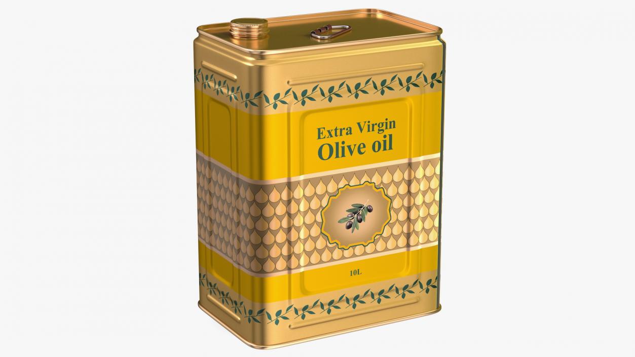 3D Olive Oil Tin Can 10L