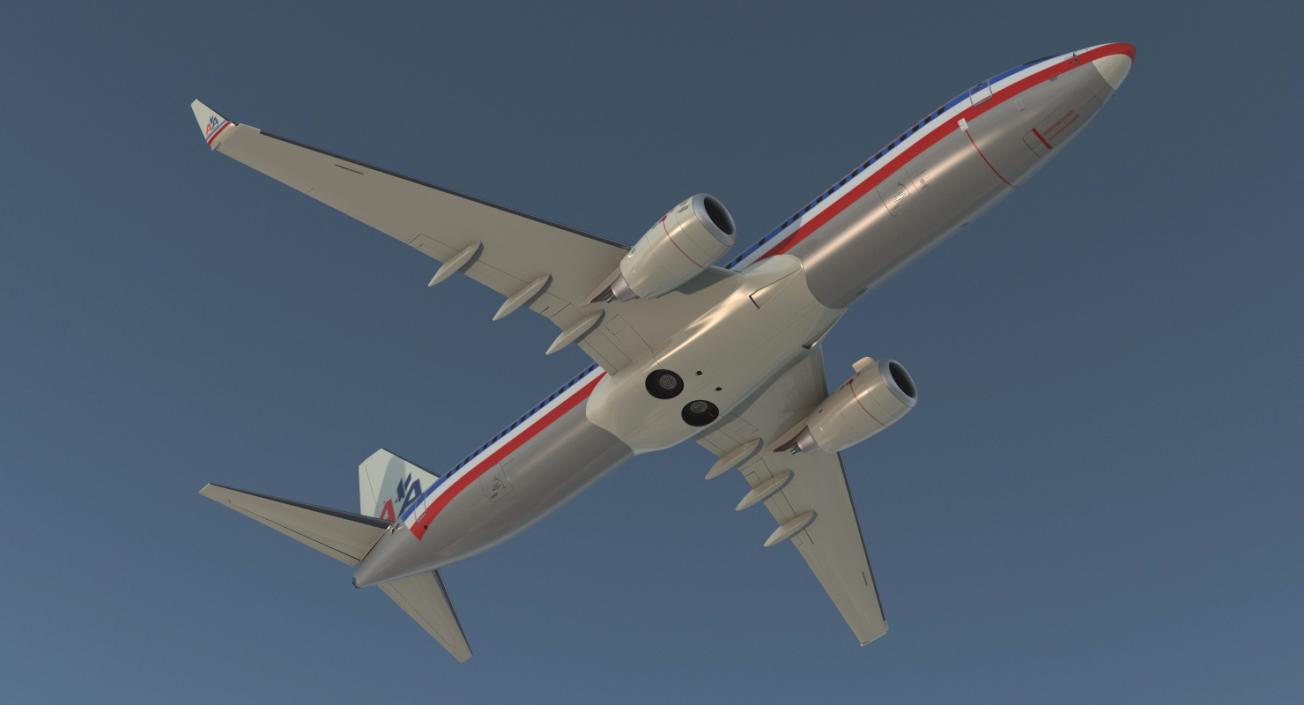 3D Boeing 737-800 with Interior American Airlines Rigged model