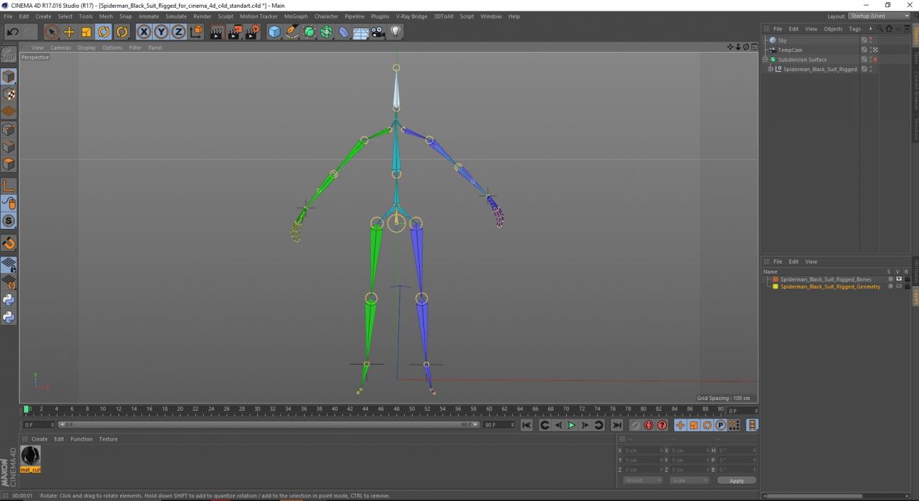 3D Spiderman Black Suit Rigged for Cinema 4D