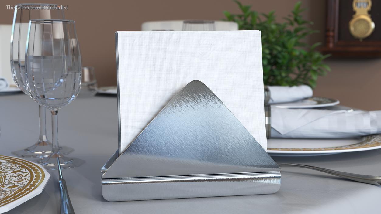 Angled Napkin Holder Brushed Stainless Steel 3D model