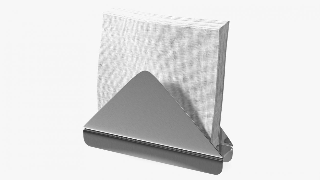 Angled Napkin Holder Brushed Stainless Steel 3D model