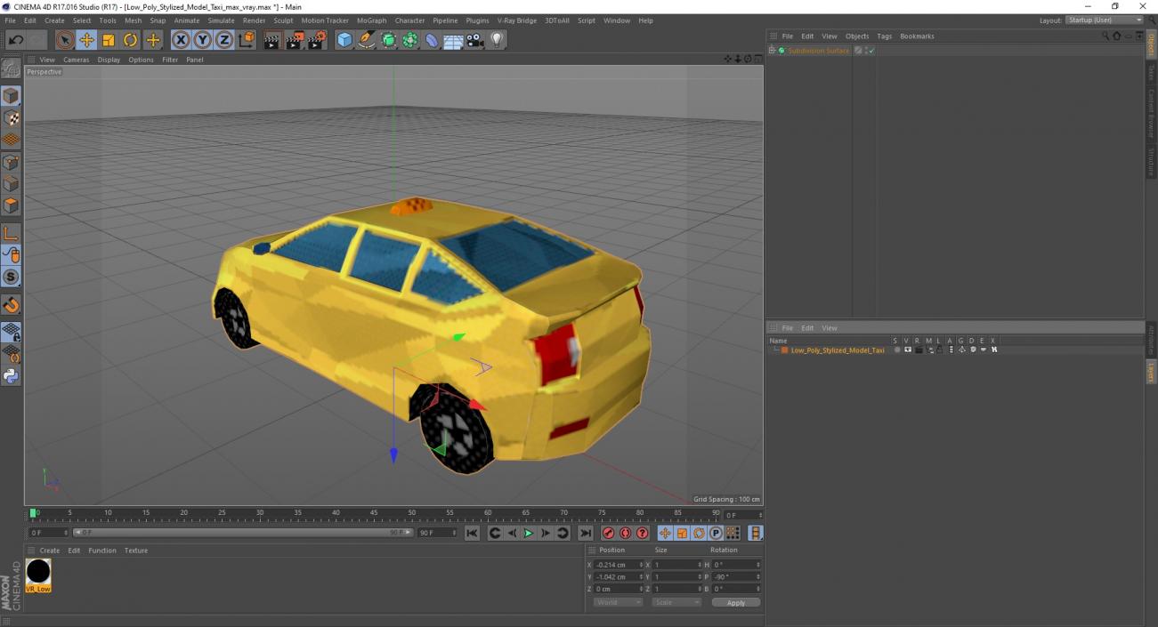 3D model Low Poly Stylized Model Taxi 2