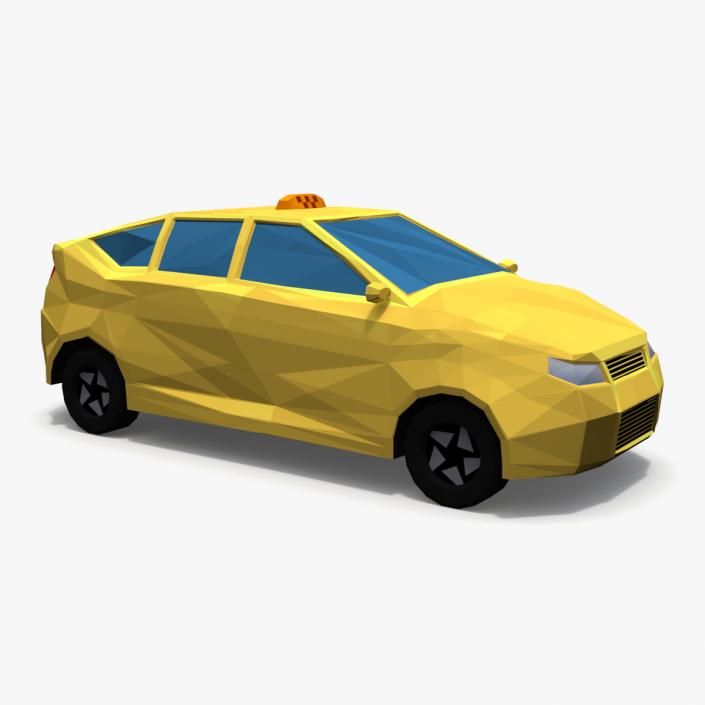 3D model Low Poly Stylized Model Taxi 2