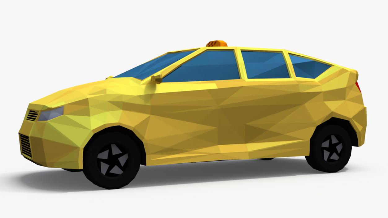 3D model Low Poly Stylized Model Taxi 2