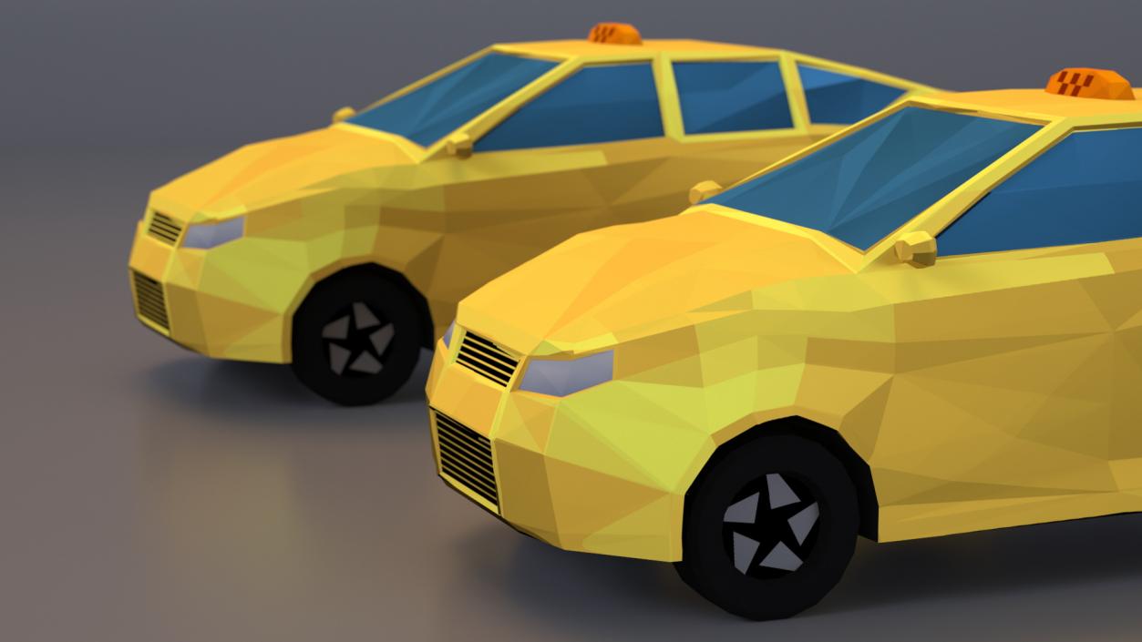 3D model Low Poly Stylized Model Taxi 2