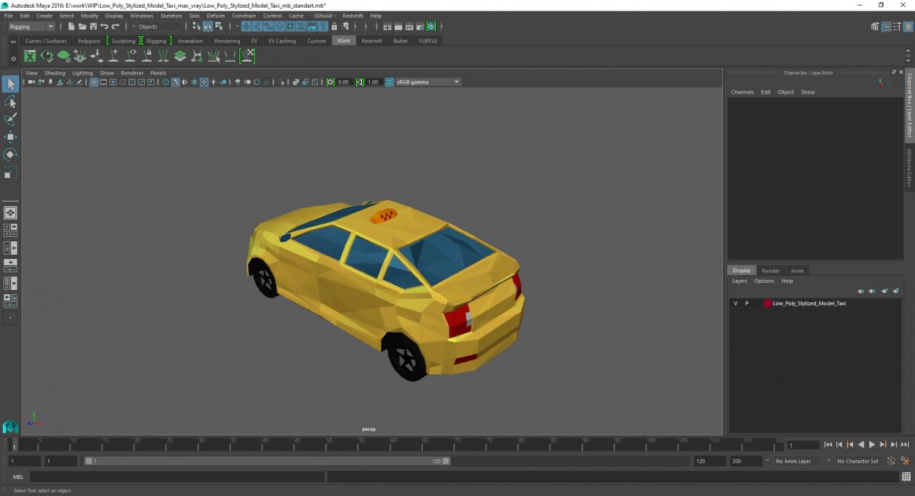 3D model Low Poly Stylized Model Taxi 2